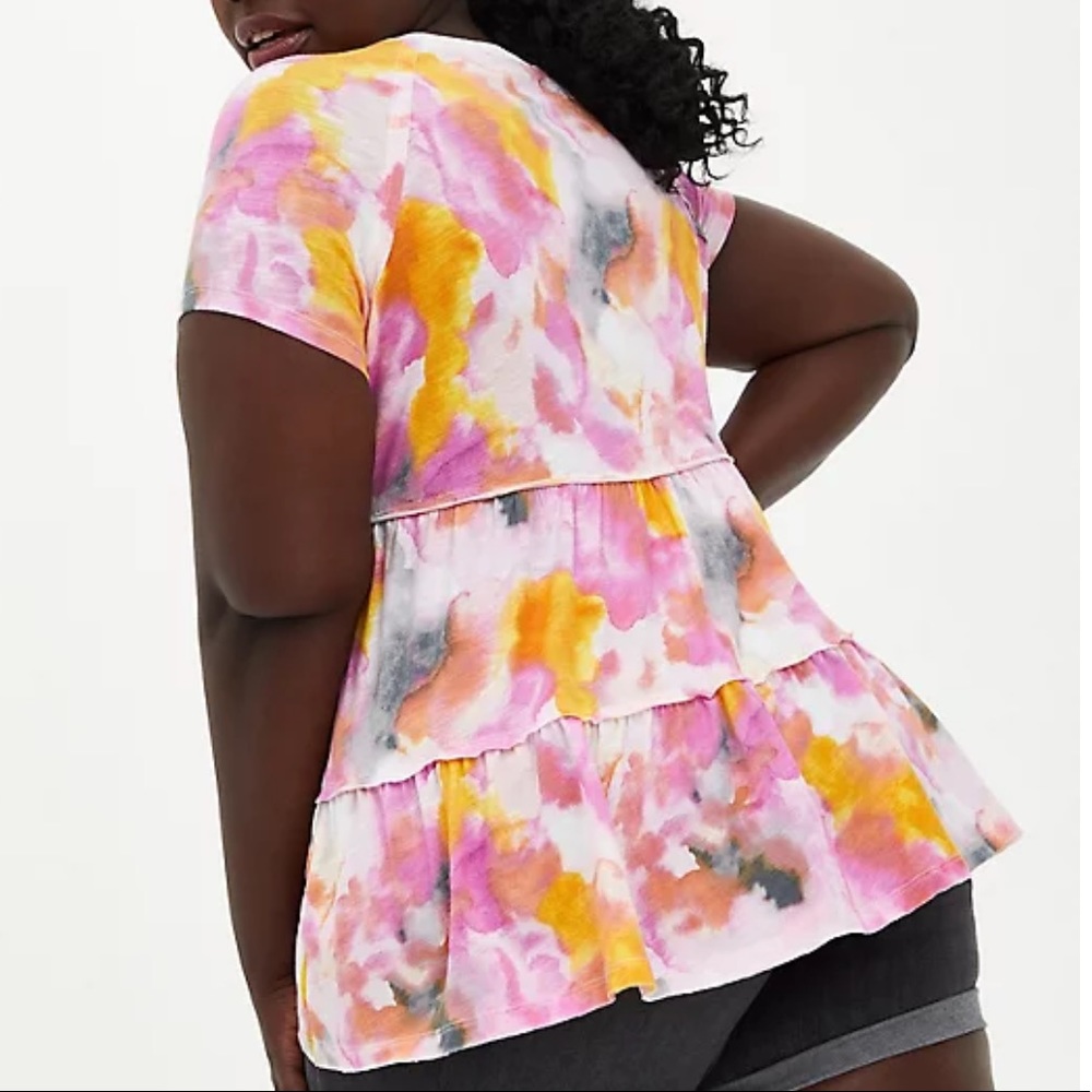 Watercolor Tie-Dye Tiered Babydoll - Picture 6 of 7